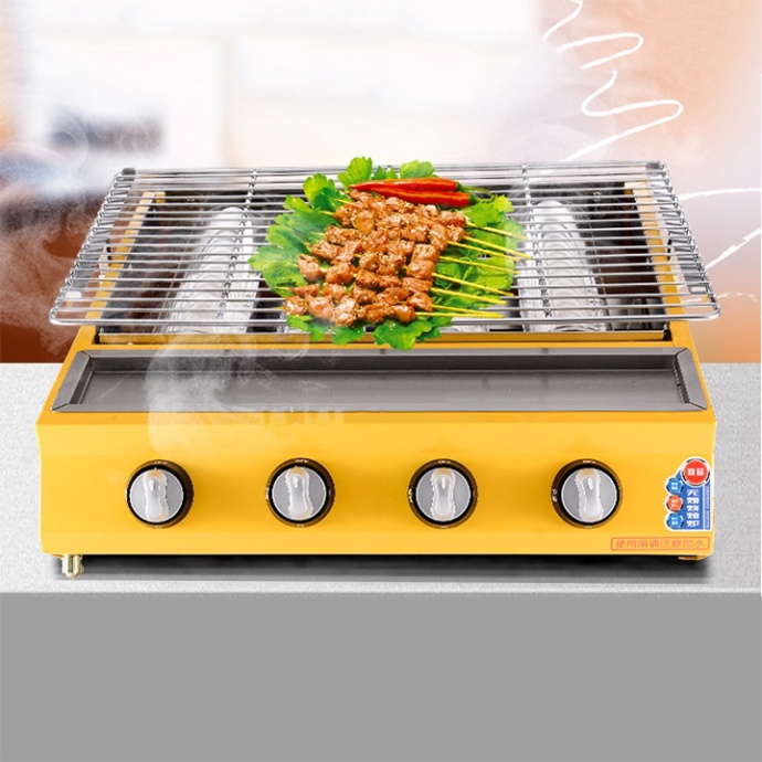 Bếp nướng hải sản bằng gas, nướng thịt bbq 4 đầu đốt loại lớn ETON ET-K255