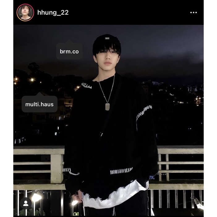 Áo len custom form oversize dropshoulder