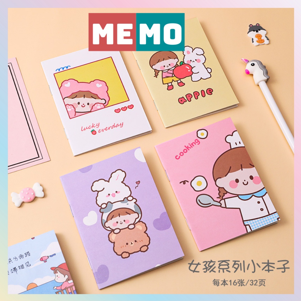 Sổ tay ghi chép, notebook, sổ tay mini cute MEMO 32 trang có dòng kẻ tiện dụng