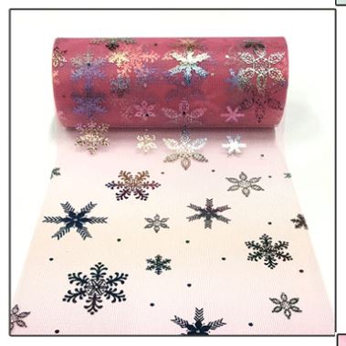 Ruy băng voan mềm bản rộng 15cm làm phụ kiện handmade hình bông tuyết màu ombre cực xinh