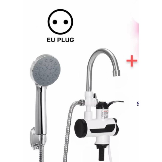 Máy nước nóng lạnh trực tiếp. Máy nước nóng tại vòi, chức năng chống giật, có kèm vòi sen và vòi rửa
