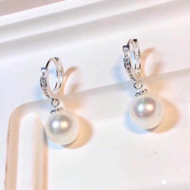 Bông tai bạc mix trai thả nhỏ xinh BT0106