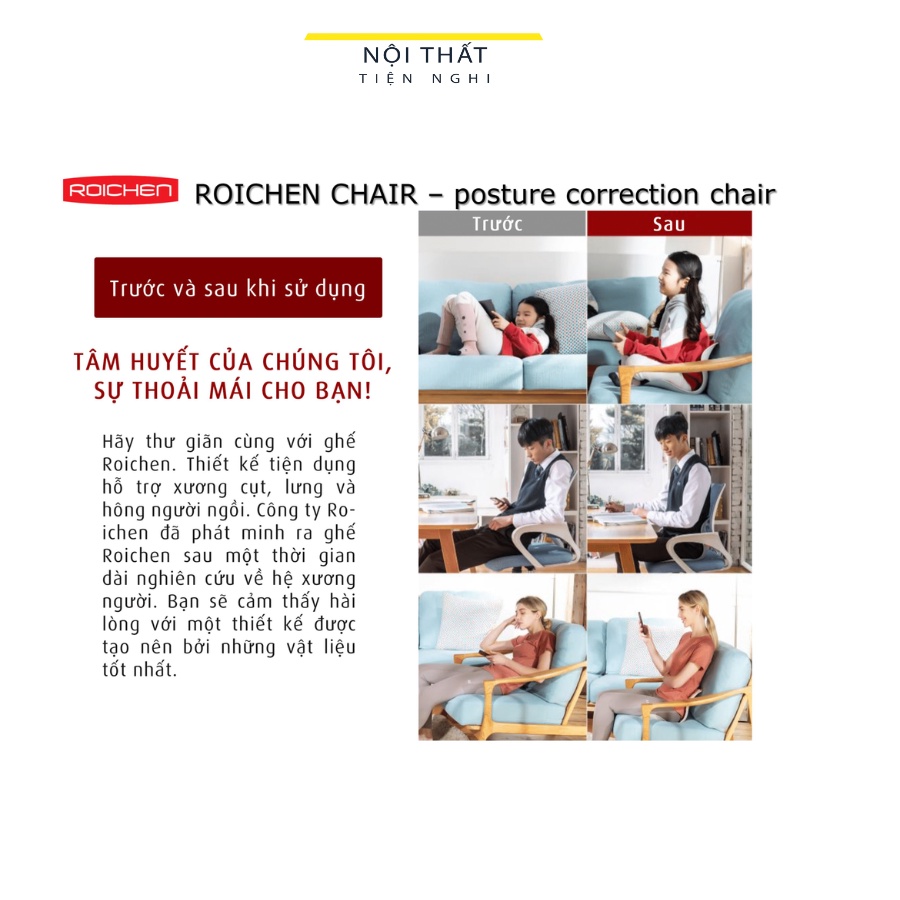 [HOẢ TỐC HCM] GHẾ CHỈNH DÁNG NGỒI CHO BÉ (dưới 35kg) | ROICHEN .Ghế công thái học chống gù thương hiệu Hàn Quốc nhỏ gọn.