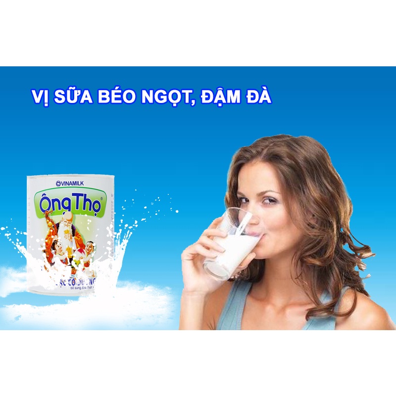 [ Date T3/24 ]Sữa đặc có đường Ông Thọ Trắng nhãn xanh lon 380g