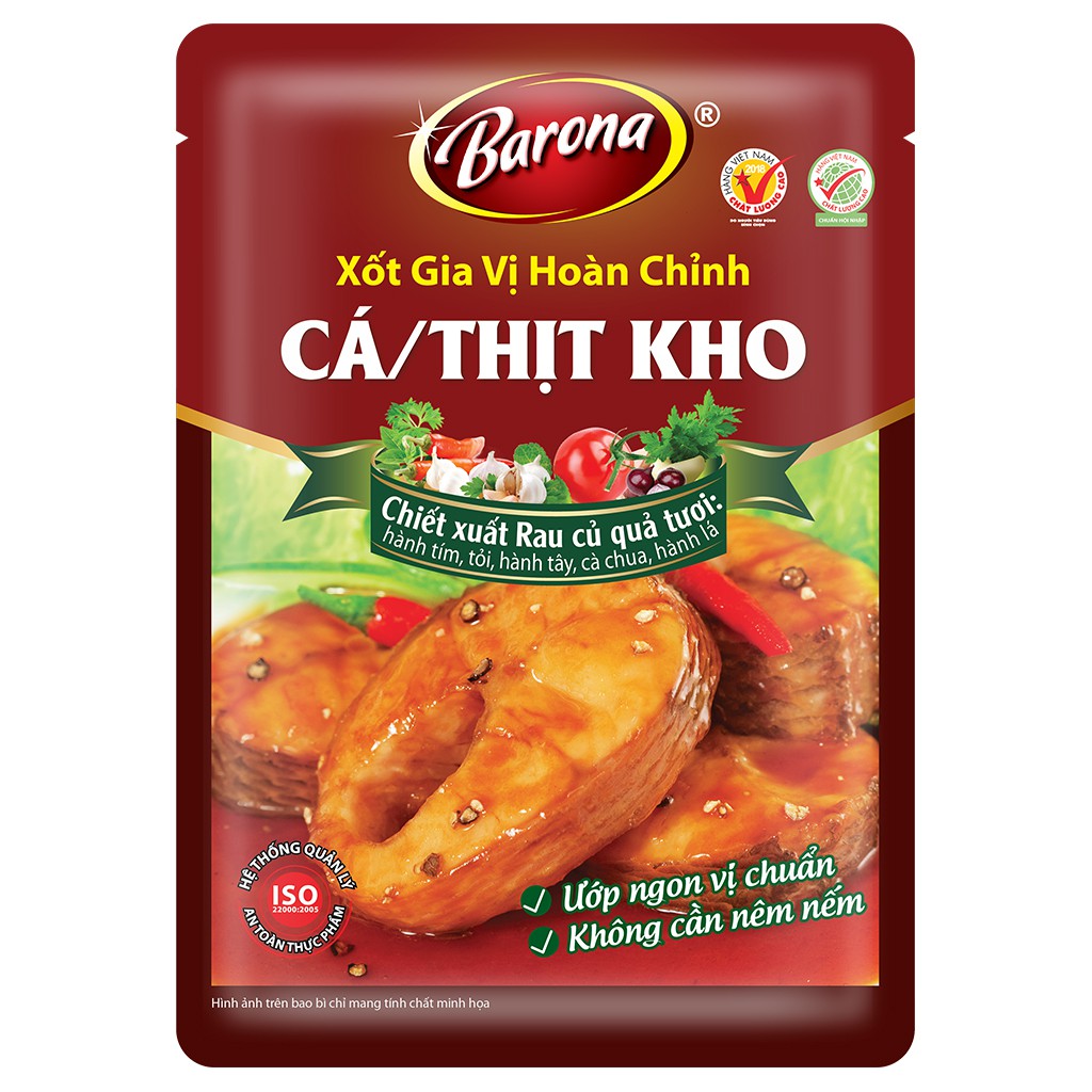 Xốt Gia Vị Hoàn Chỉnh BARONA Cá/Thịt Kho 80g