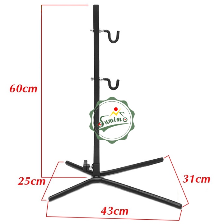 Chống xe đạp chữ X sơn 2 móc