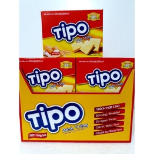 THÙNG 12 HỘP BÁNH TRỨNG TIPO 468G (12 HỘP x 39G)