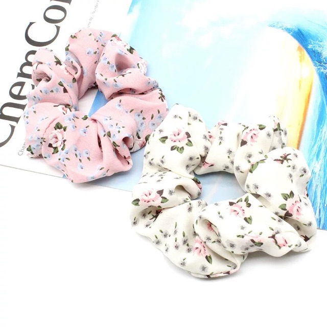 CỘT TÓC SCRUNCHIES - hoa hồng nhỏ