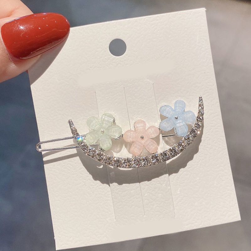 Kẹp Tóc Hợp Kim Hình Hoa Đính Đá Xinh Xắn Cho Nữ