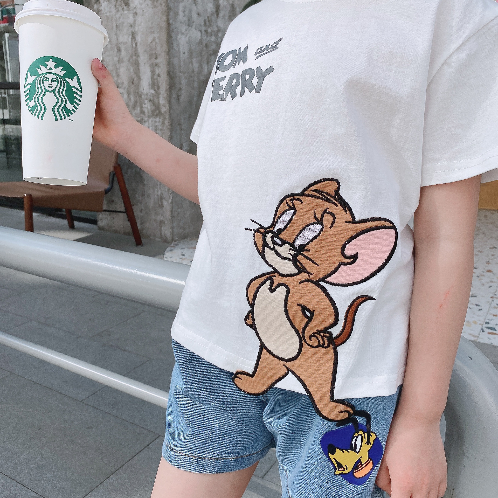 Baby T-shirt kids clothes cartoon cute animal cotton comfortable white fashion