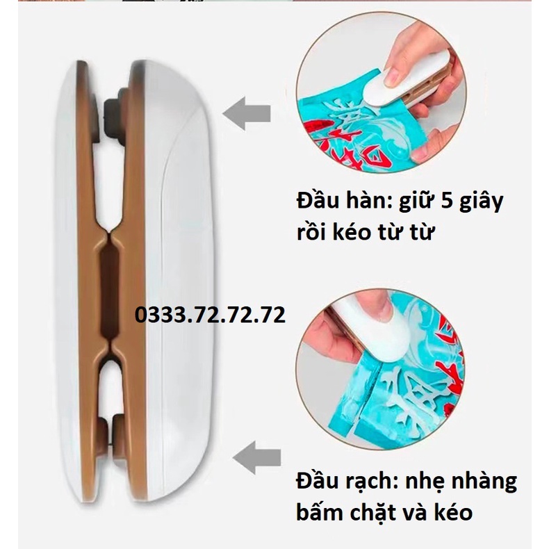 Máy hàn miệng túi thực phẩm mini, kẹp niêm phong loại đẹp