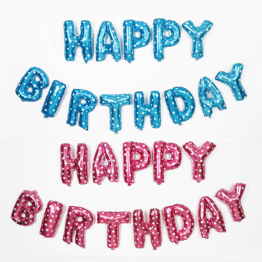 Trọn bộ 13 bóng chữ happy birthday trang trí sinh nhật