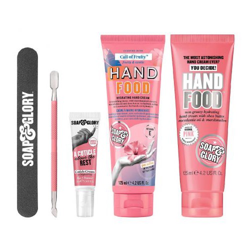 Bộ quà tặng dưỡng tay và móng Soap &amp; Glory Gloriously Hands-Sum 5 món Kem dưỡng ẩm da tay Soap And Glory Hand Food 125ml