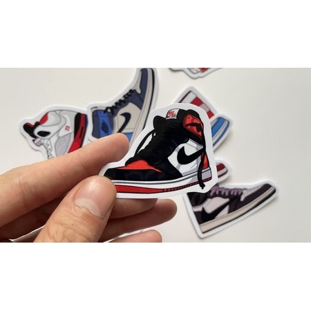 Bộ 60 hình dán SNEAKERS, hình dán giày Sneaker, PVC chống nước, dán laptop