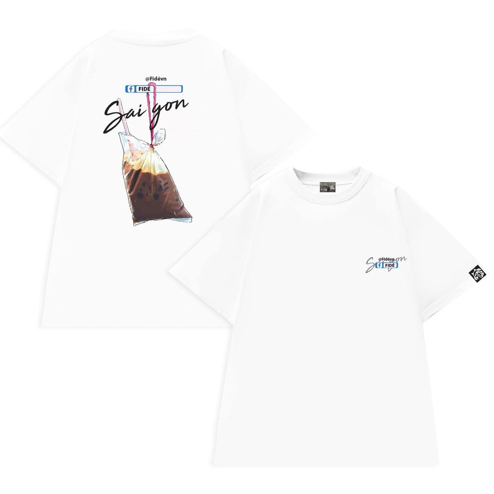 Áo thun FIDE phông trơn nam nữ cổ tròn FIDE CÀ PHÊ SÀI GÒN ss1