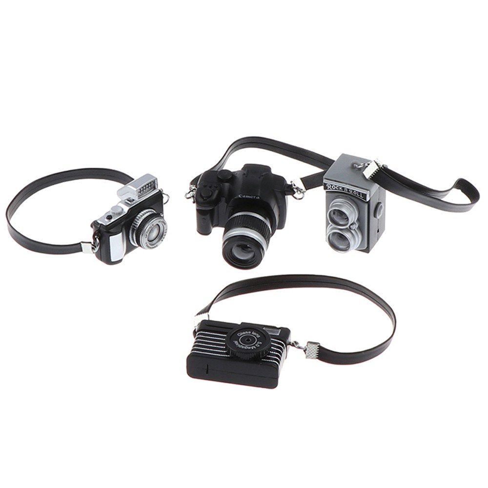 Máy Ảnh Kỹ Thuật Số Mini SLR Mini Thời Trang Kèm Thắt Lưng Đen Cho Nhà Búp Bê