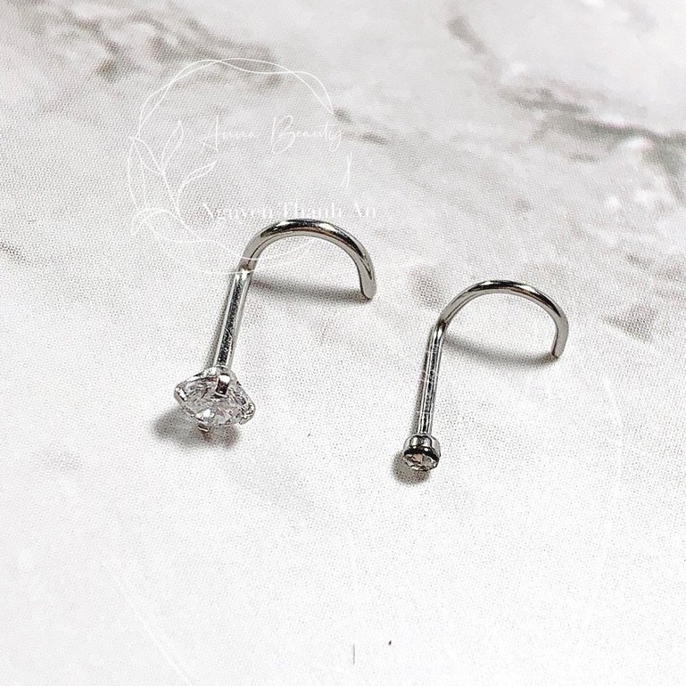 1 Chiếc khuyên mũi đá C 20G JOLLY bằng thép y tế xỏ khuyên Piercing
