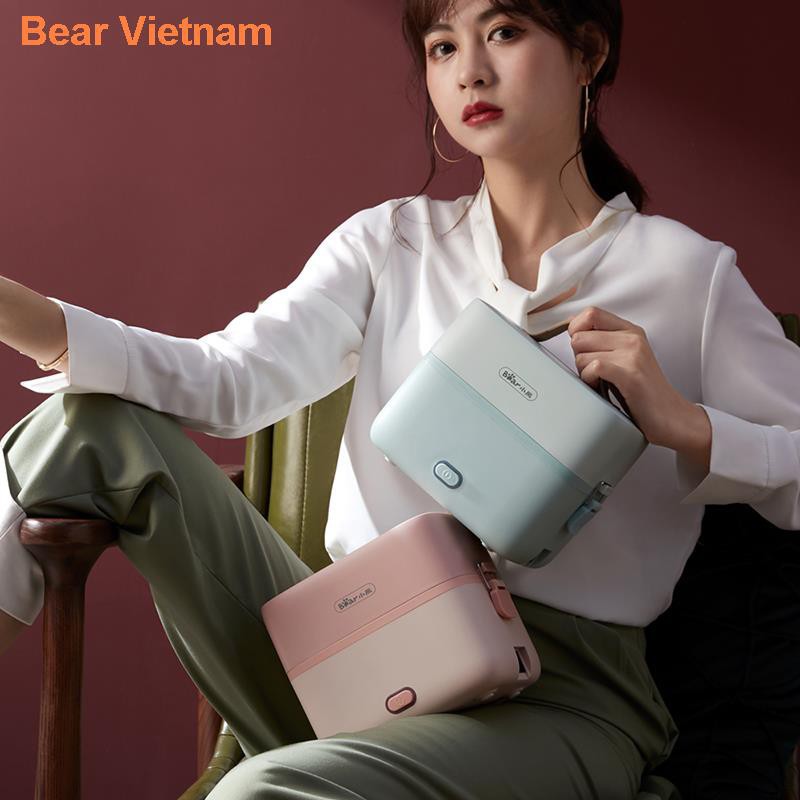 ◘✹♈✿Hộp cơm điện Bear cách nhiệt có thể cắm tự hâm nóng nấu tạo tác với nồi tử văn phòng xách tay