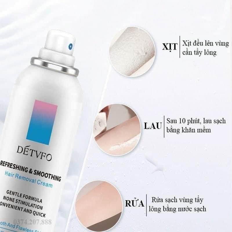 Kem Xịt Tẩy Lông DETVFO Nội Địa Trung An Toàn