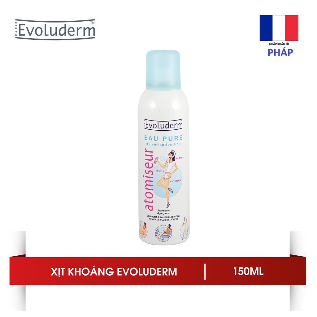 Xịt Khoáng E-voluderm  Atomiseur Eau Pure Water Pháp