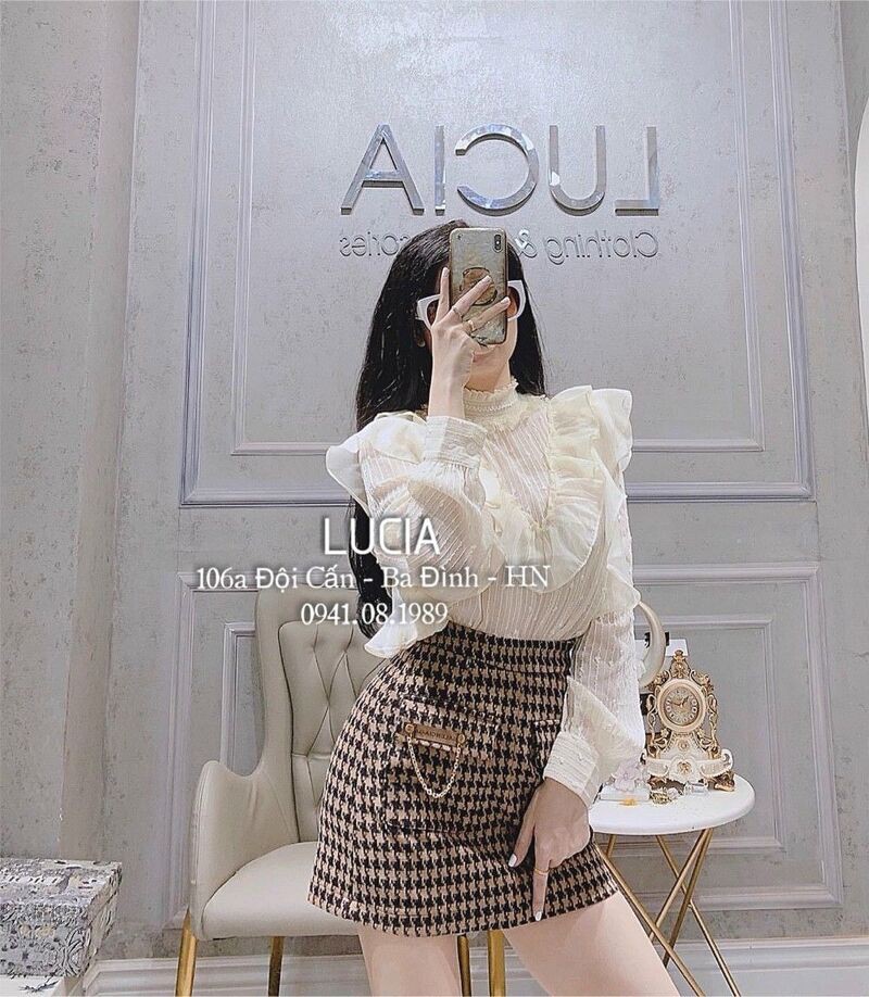 [Mã FASHIONGREEN hoàn 10% tối đa 50K xu đơn 300K] Áo sơ mi bèo viền kim tuyến hàng đẹp - Áo sơ mi tơ viền bèo cổ ngọc | BigBuy360 - bigbuy360.vn