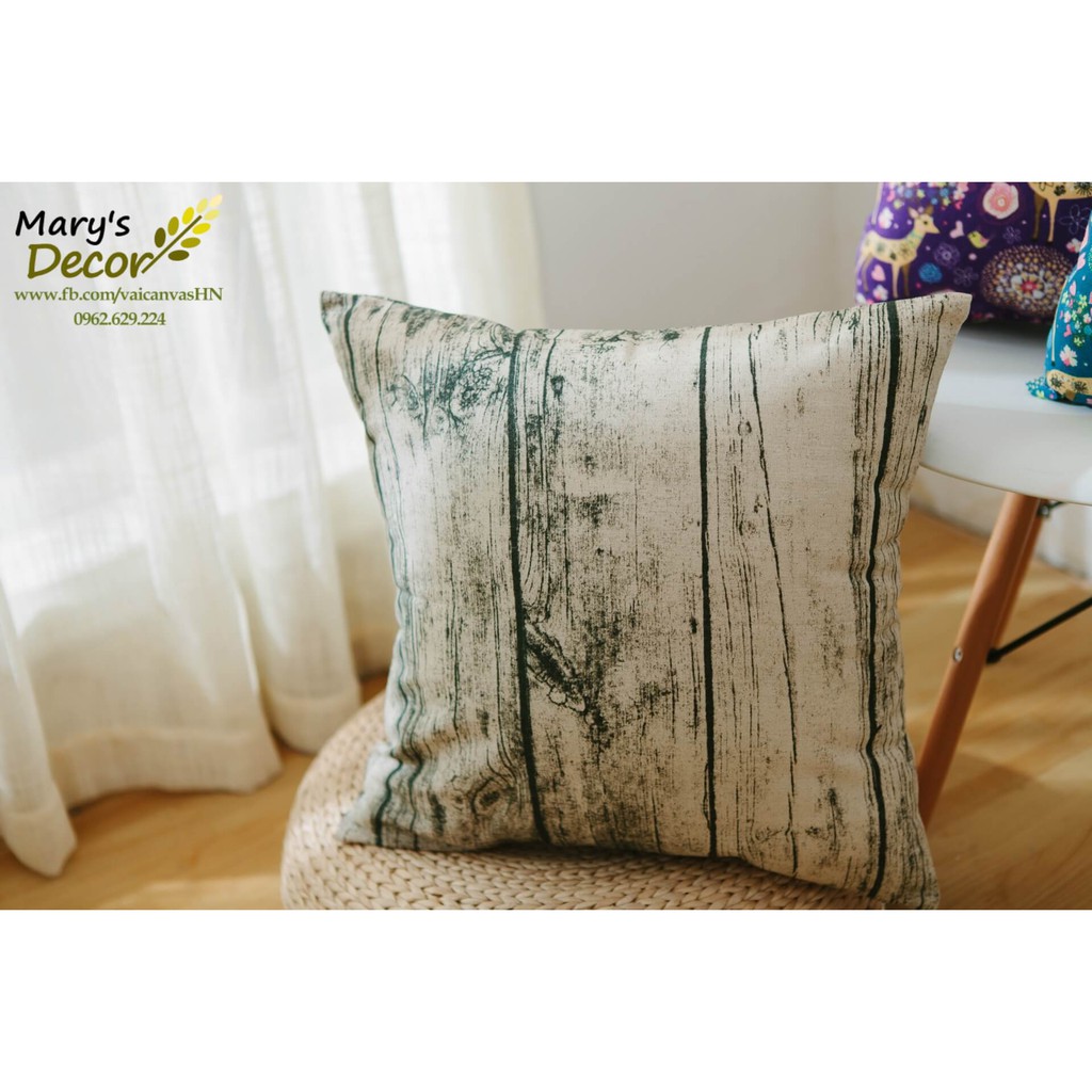 Gối tựa sofa Mary Décor - họa tiết Vân gỗ G-E10