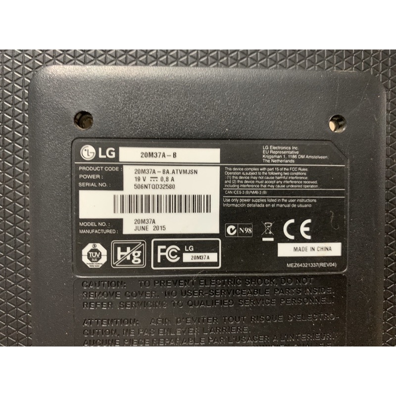 Board nguồn + tín hiệu + cao áp, Chân đế Màn hình LG 20M37A-B
