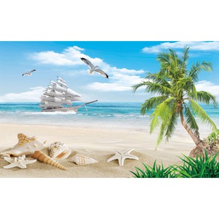 Tranh dán tường 3d tranh cảnh biển kt120x180
