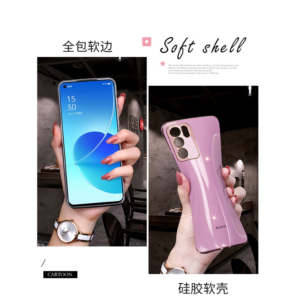 Ốp lưng Oppo Reno4 Reno5 Reno6z Reno8 Z Reno 8Z 5g Reno6 5g Reno7z Reno7 Z ốp điện thoại viền dẻo mạ vàng phi hành gia