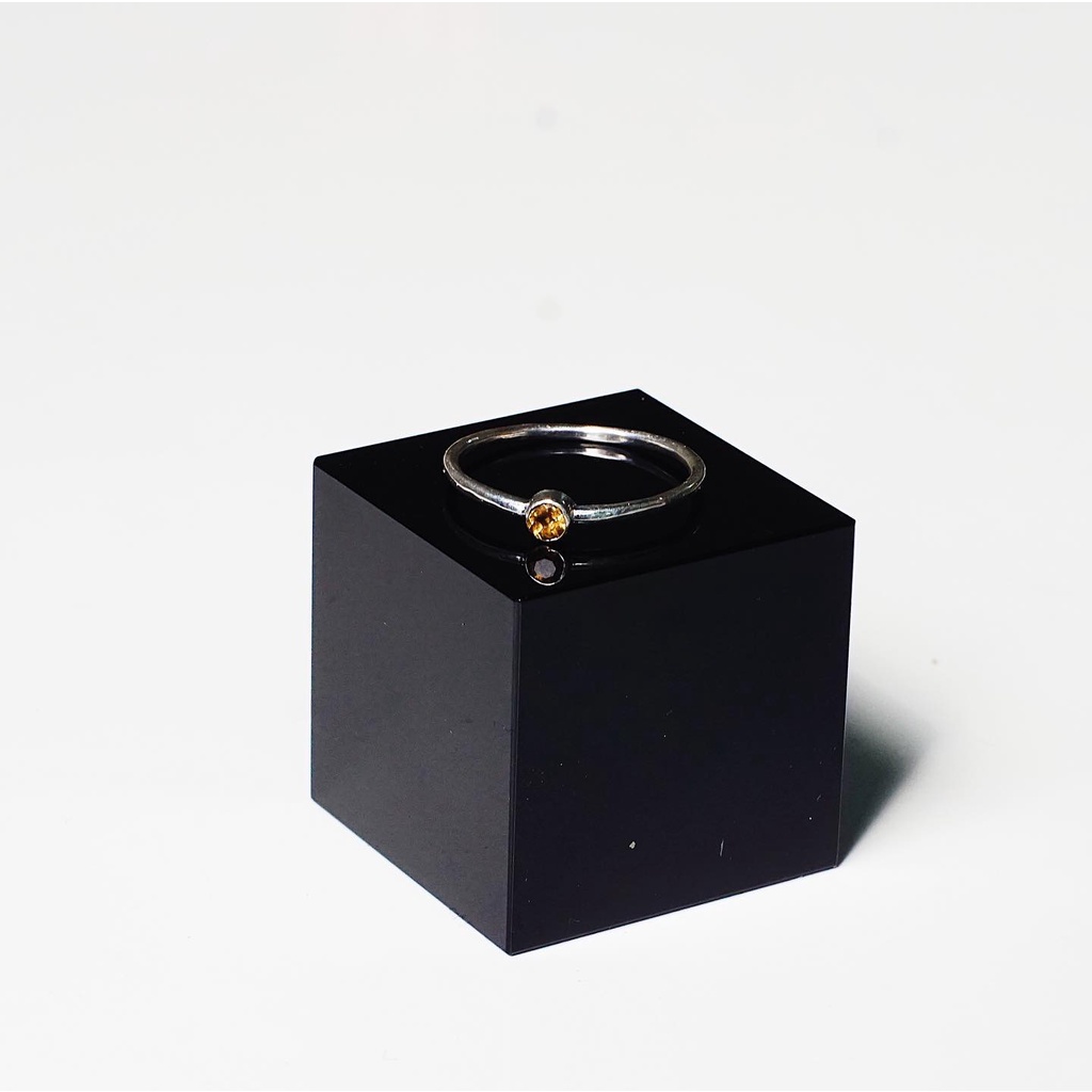 Nhẫn bạc 925 đính đá phong cách tối giản An Gem Quartz Ring