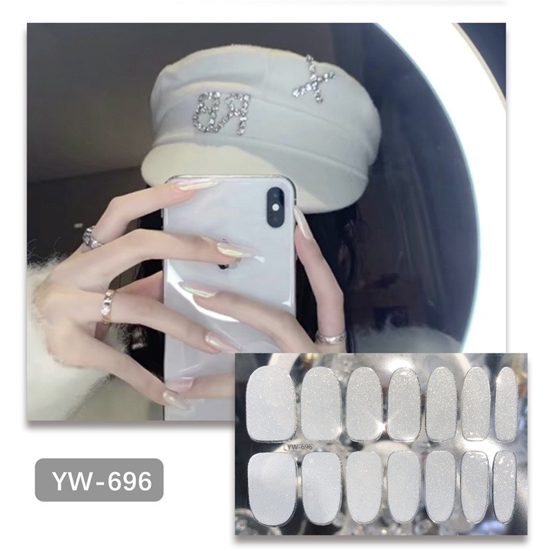 Bộ 14 Miếng Dán Móng Tay Giả Lấp Lánh Toàn Diện R15 YW693-708