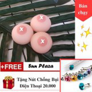 ►Squishy Mochi◄ Vếu dễ thương (không móc khóa) - Tặng nút chống bụi tai nghe cho điện thoại - Squishy Mochi loại cao cấp