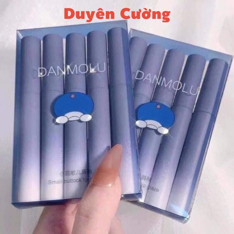 Son Kem Lì Set 5 DANMOLU ĐôRêMon Vỏ Xanh các màu siêu xinh