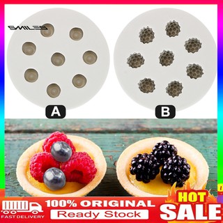 Khuôn silicone hình quả việt quất/mâm xôi 3D hỗ trợ làm bánh