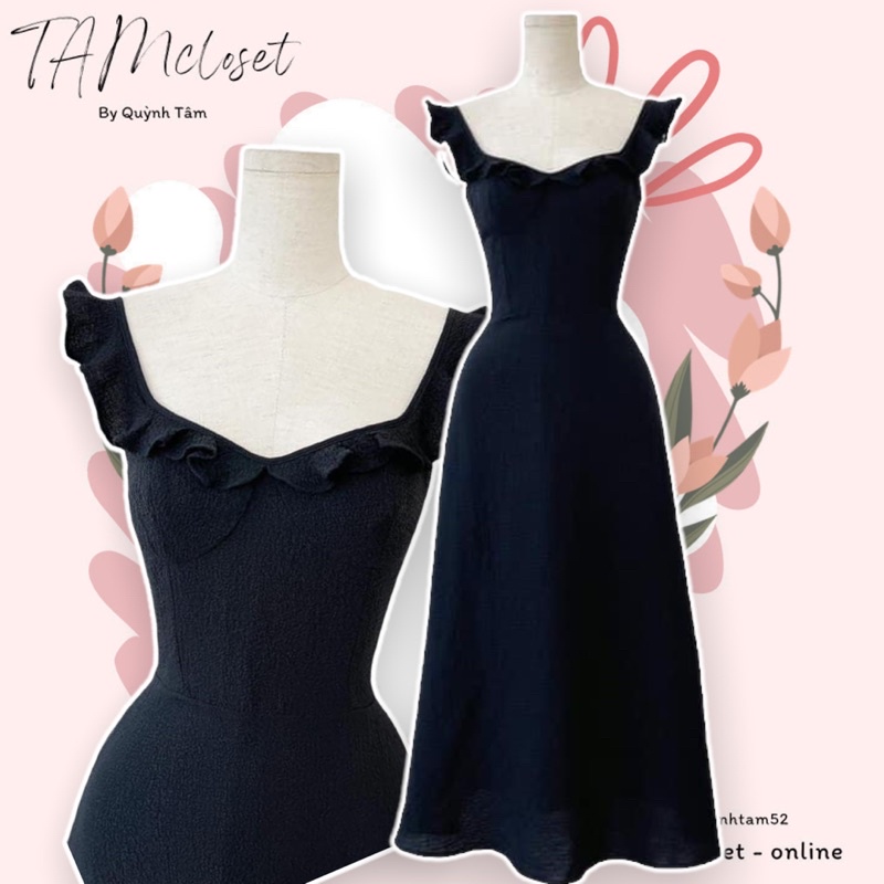 Đầm xoè 2 dây bèo