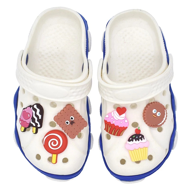 Đồ Trang Trí Hình Giày Crocs Bánh Quy Kem Ốc Quế Hoạt Hình Dành Cho Trẻ Em