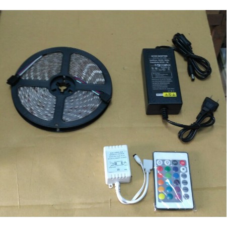 Combo Đèn Led Dây Đổi Màu 5050 ( 5m ) - RGB + Nguồn 5A + Remote