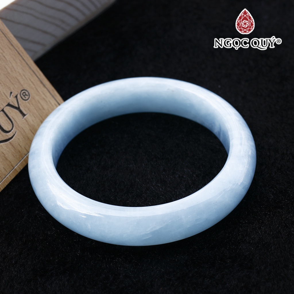 Vòng tay đá AQM hải lam ngọc liền khối - Ngọc Quý