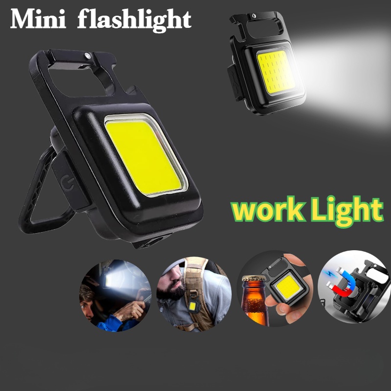 Móc Khóa Đèn Pin LED COB Mini Có Thể Sạc Lại Tiện Dụng