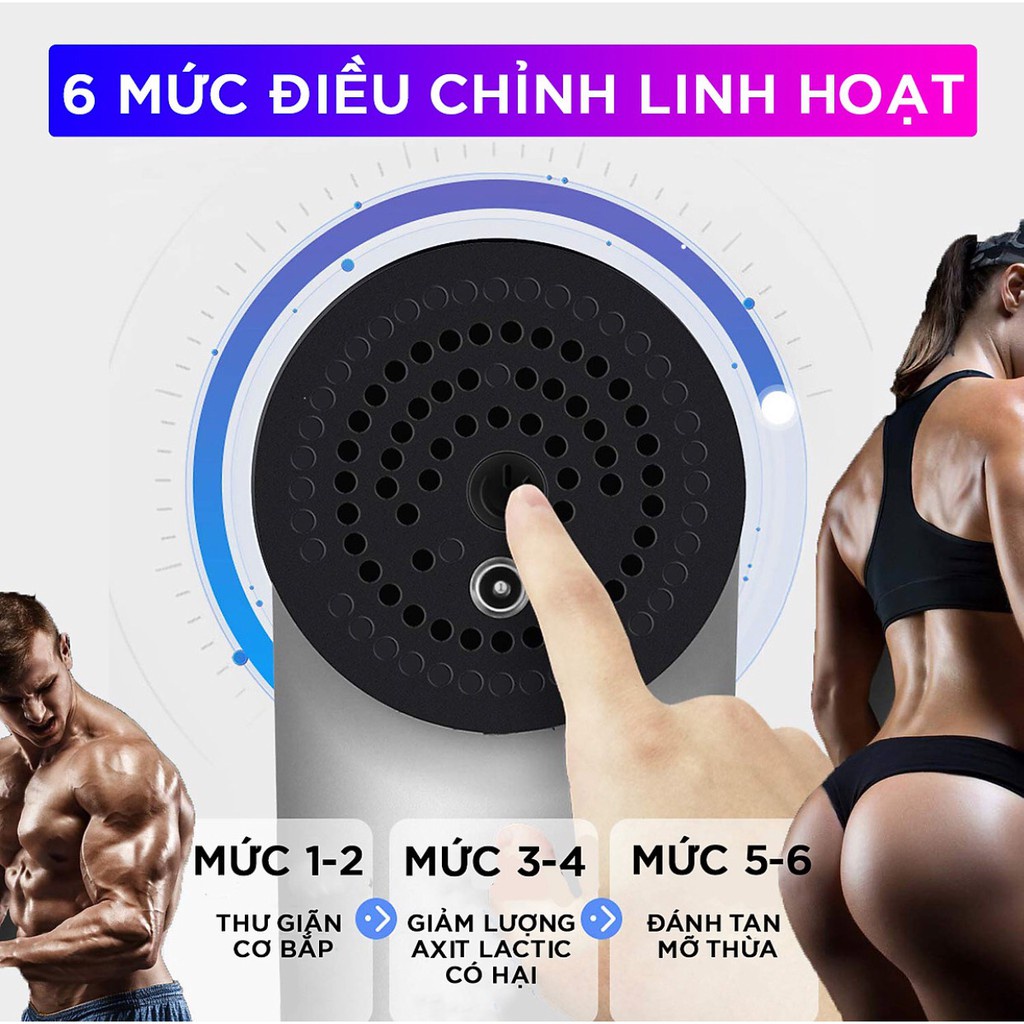 Máy massage cầm tay máy đấm lưng 6 chế độ tăng mạnh dần trị đau nhức mỏi toàn thân bảo hành 6 tháng