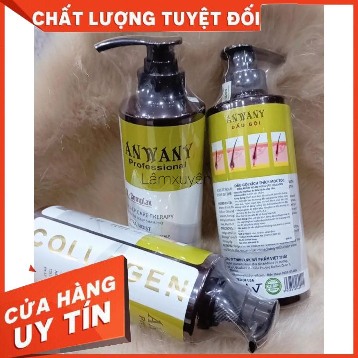DẦU GỘI ANWANY 500ML  giảm rụng ,khô, nuôi dưỡng tóc khỏe, suôn mượt  óng ả ,cải thiện khô xơ,hư tổn tóc nát