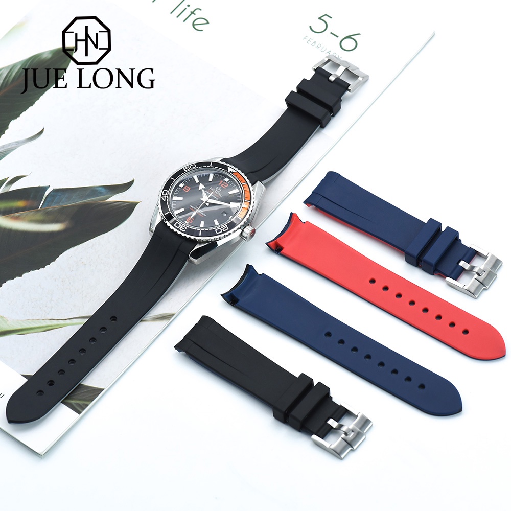Dây Đeo Đồng Hồ Bằng Silicone 20mm 22mm Chống Nước Thiết Kế Thời Trang