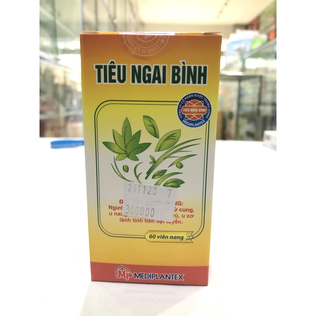 Viên uống Tiêu Ngai Bình hỗ trợ điều trị u xơ tử cung, phì đại tiền liệt tuyến, tăng khả năng miễn dịch - Hộp 60 viên