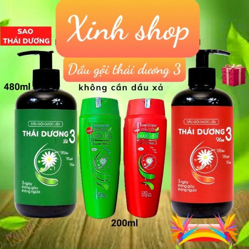 Dầu gội dược liệu thái dương 3 hương hoa - hương lá 200ml ngăn ngừa rụng tóc và sạch gàu