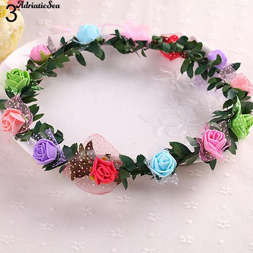 Vương miện cài tóc đính hoa hồng