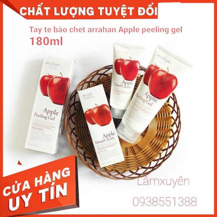 Tẩy tế bào chết Arrahan Apple Peeling Gel Hương Táo 180ml 😍 FREESHIP 🍔,làm sạch da,bụi bẩn,bã nhờn giúp da trắng sáng