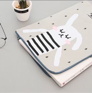 túi vải a4 thỏ có dây kéo