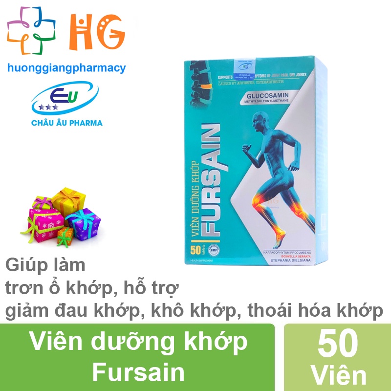 Viên dưỡng khớp Fursain glucosamin thoái hóa cột sống đau nhức xương khớp đau đốt sống cổ bổ khớp Hộp 50 Viên
