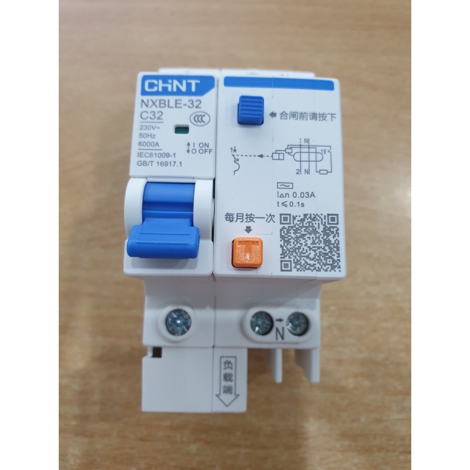 Áp tô mát chống giật chint NXBLE 1P, 2P 25A , 32A, 40A, 63A