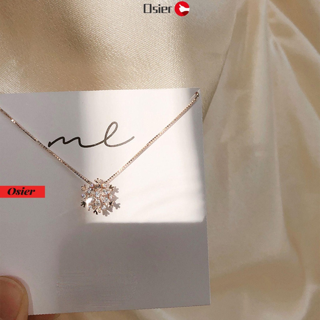 Dây Chuyền Mặt Hình Bông Tuyết Đính Đá Zircon Sang Trọng Thời Trang Cho Nữ OSIER1